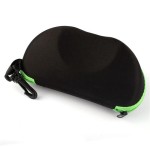 Protective glasses case, model C01NV, black - green color